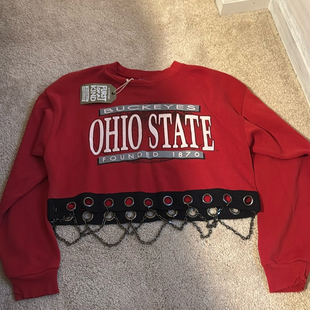 Vintage Ohio State Chain Cropped Pullover